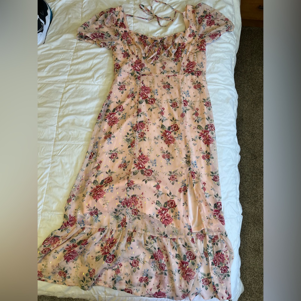 Floral Maxi Dress with Puff Sleeves